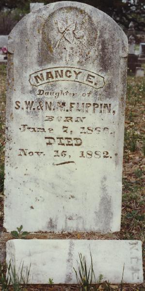 Grave Marker of Nancy Elizabeth Flippin