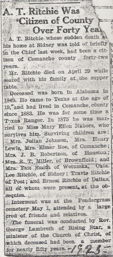 Obituary notice of A. T. Ritchie