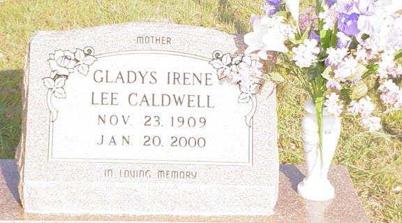 Tombstone of Gladys Irene Lee Caldwell