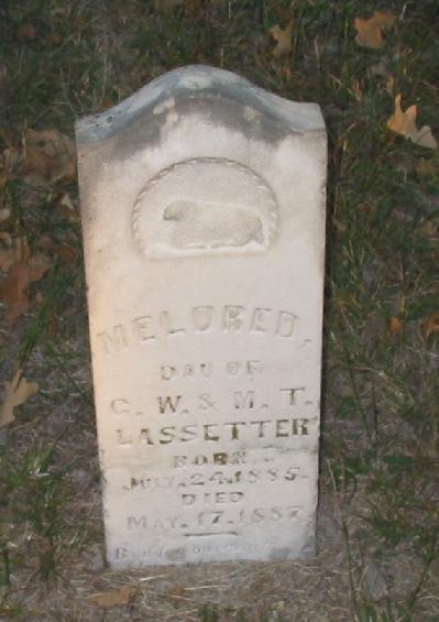 Tombstone of Meldred Lassetter