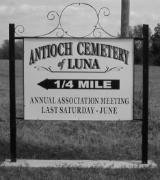 Sign to Antioch Cemetery