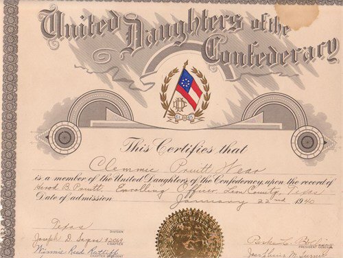 Clemmie's DAR Certificate