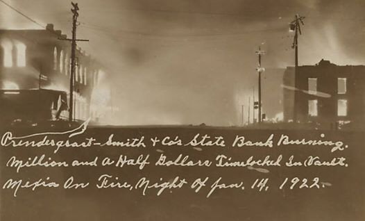 Mexia Bank Burning 1922