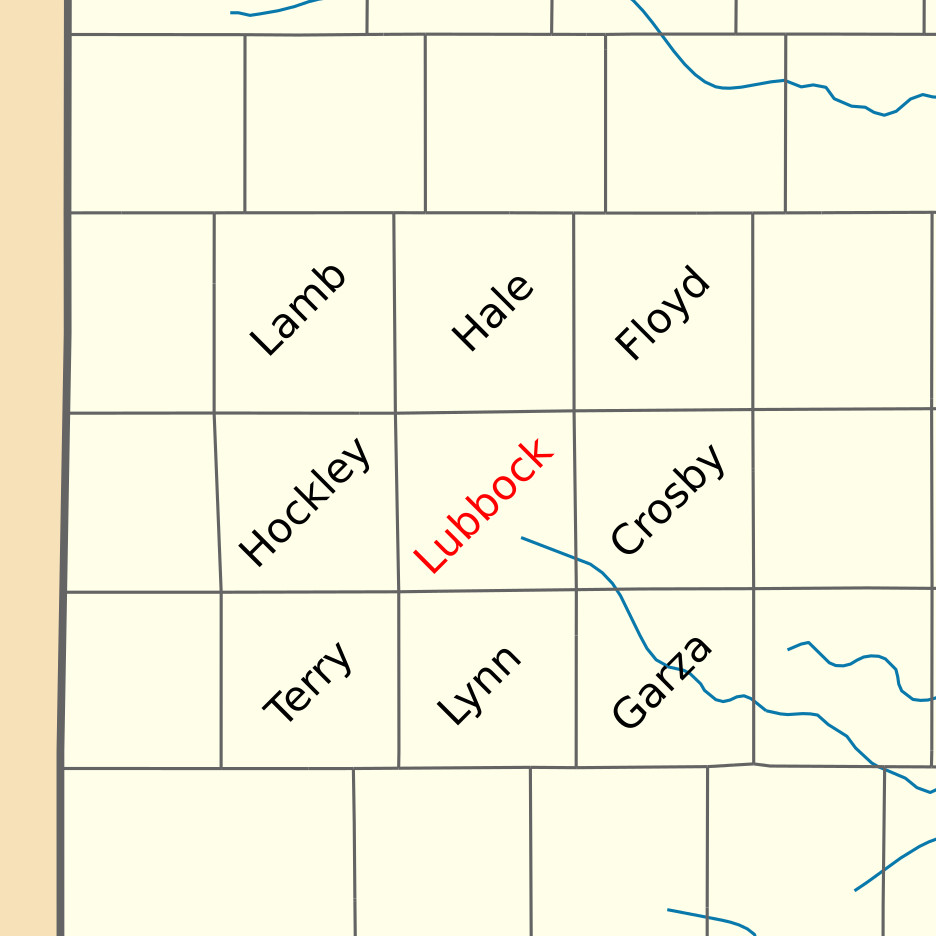 Counties surrounding Lubbock Texas