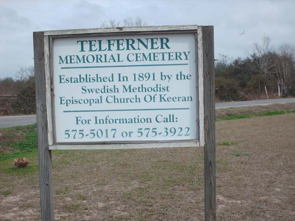 Telferner Cemetery sign