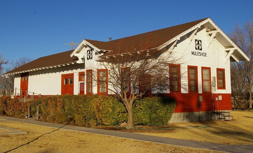 Old Santa Fe Depot at Muleshoe, Bailey County, Texas