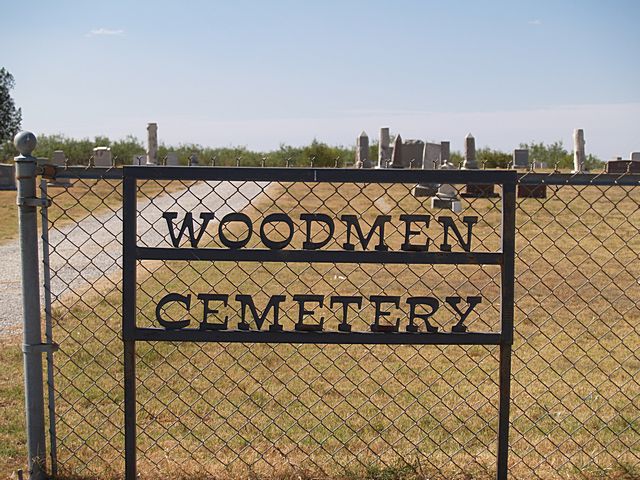 Woodmen Cemetery gate, Baylor County, TXGenWeb