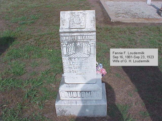 Tombstone of Fannie F. Loudermilk