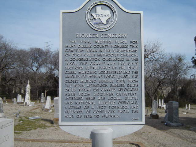 Pioneer Cemetery Historical Marker