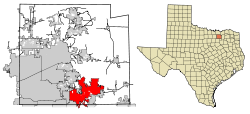 Location of Wylie in Collin County, Texas