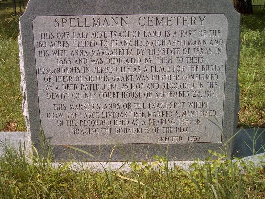 Spellmann Cemetery, DeWitt County, Texas