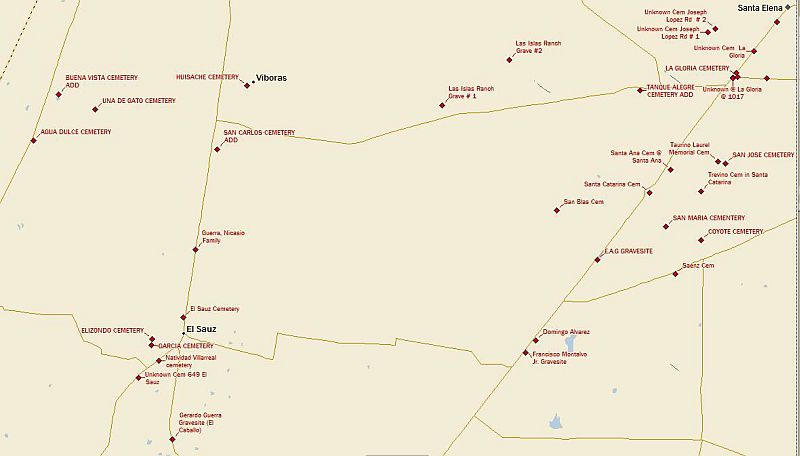 Cemetery map, Starr County, Texas